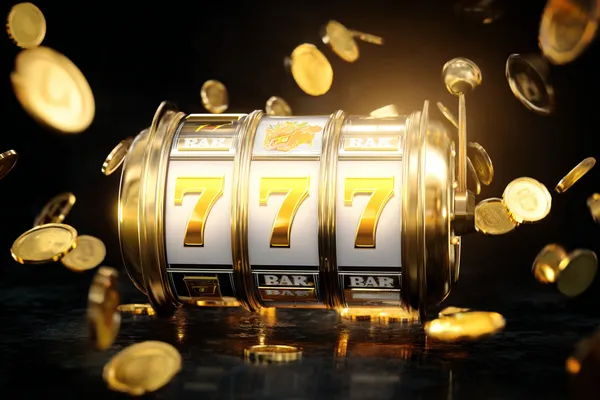 2J777 Live Games — Take part in high-energy casino action A glowing roulette wheel with cascading chips, symbolizing the engaging live and instant-win games available on 2J777.